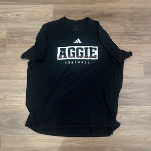adidas Black Aggie Football Graphic Short Sleeve Tee